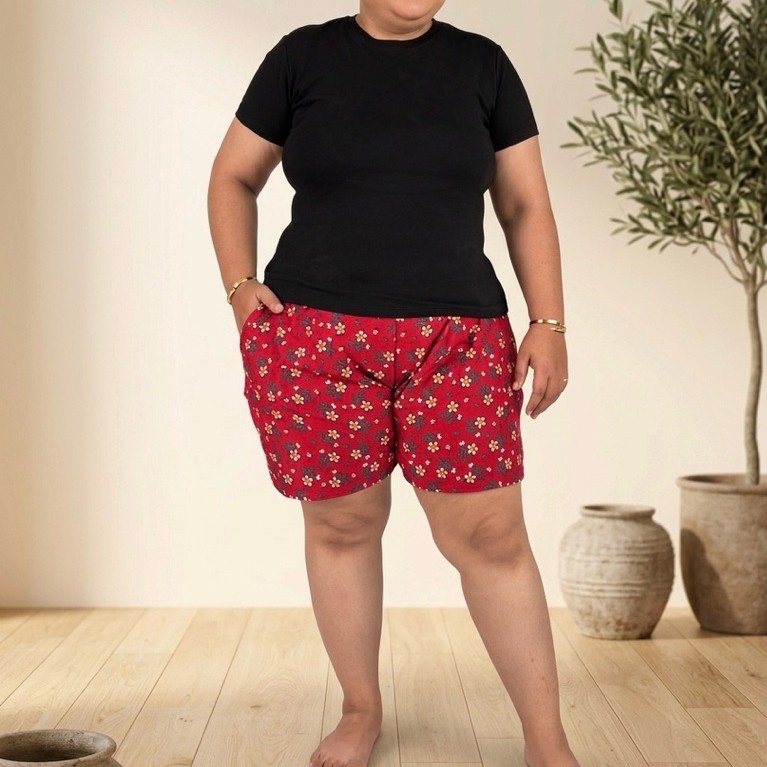 Celana Kolor Pendek Wanita Jumbo Boxer Pria Big size Hot Pants Cewek Harian Santai Tidur Nyaman