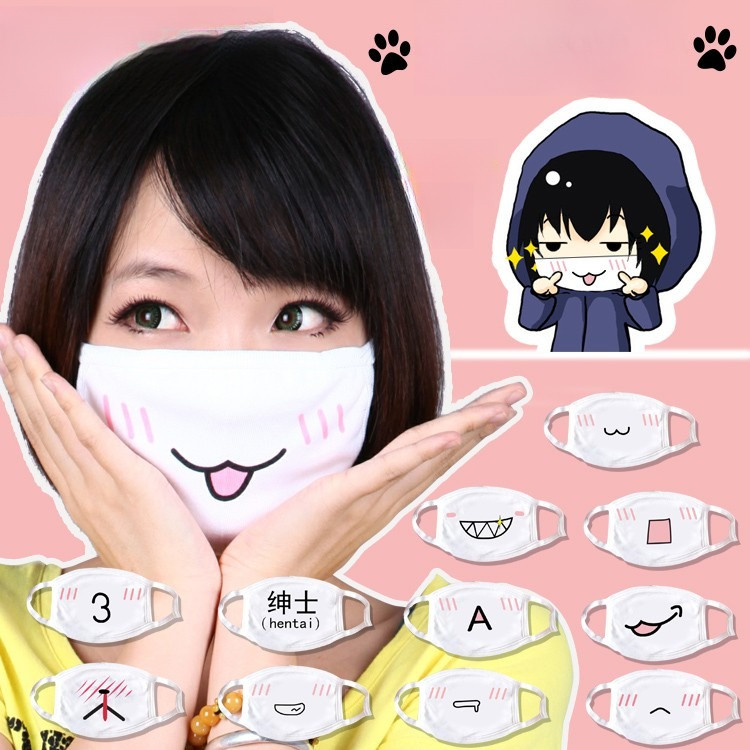 MEM masker emoticon japan mask anime ekspresi kartun lucu kaomoji