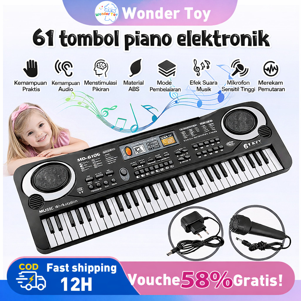 LMB- Piano 61keys Piano Elektronik Pemula Piano Mainan Anak-Anak Smart Piano/Piano Elektronik Untuk 