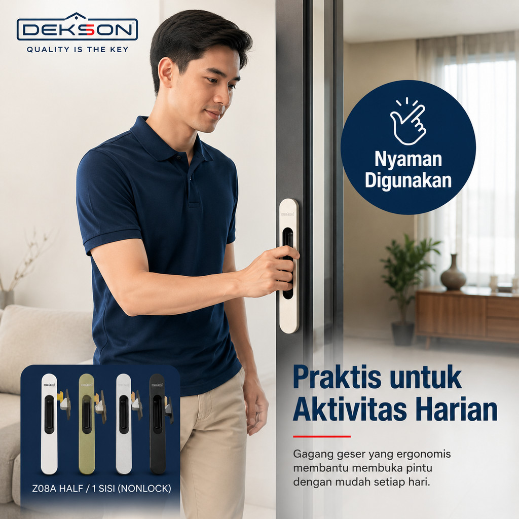Sliding Door Handle Dekson Flush Pull Handle Tarikan Pintu Sorong Tanam Aluminium Kayu UPVC Lemari P