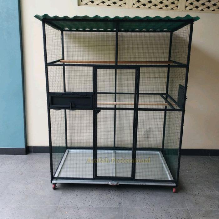 PROMO MELEDAK Sangkar Kandang Ternak Koloni Semi Aviary + Roda 4pcs Burung Kecil Lovebird Kenari Fin