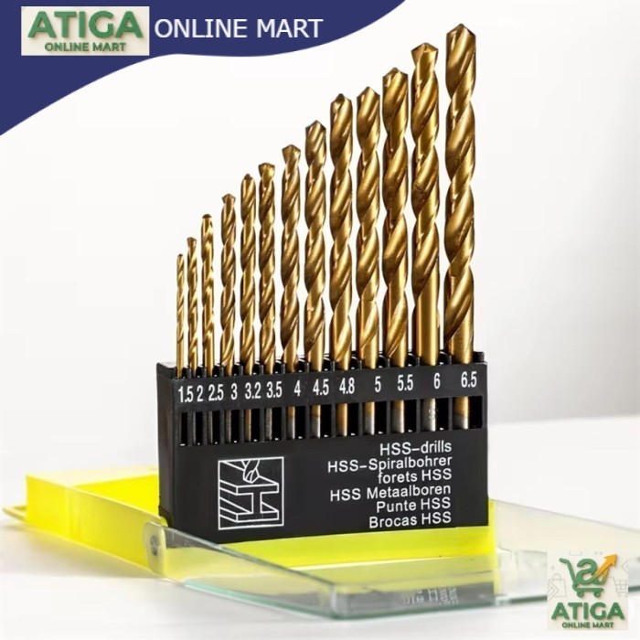 (ATG) (ATS) Mata Bor Besi 1.5MM-6.5MM 13 PCS / Drill Bit 13 Set