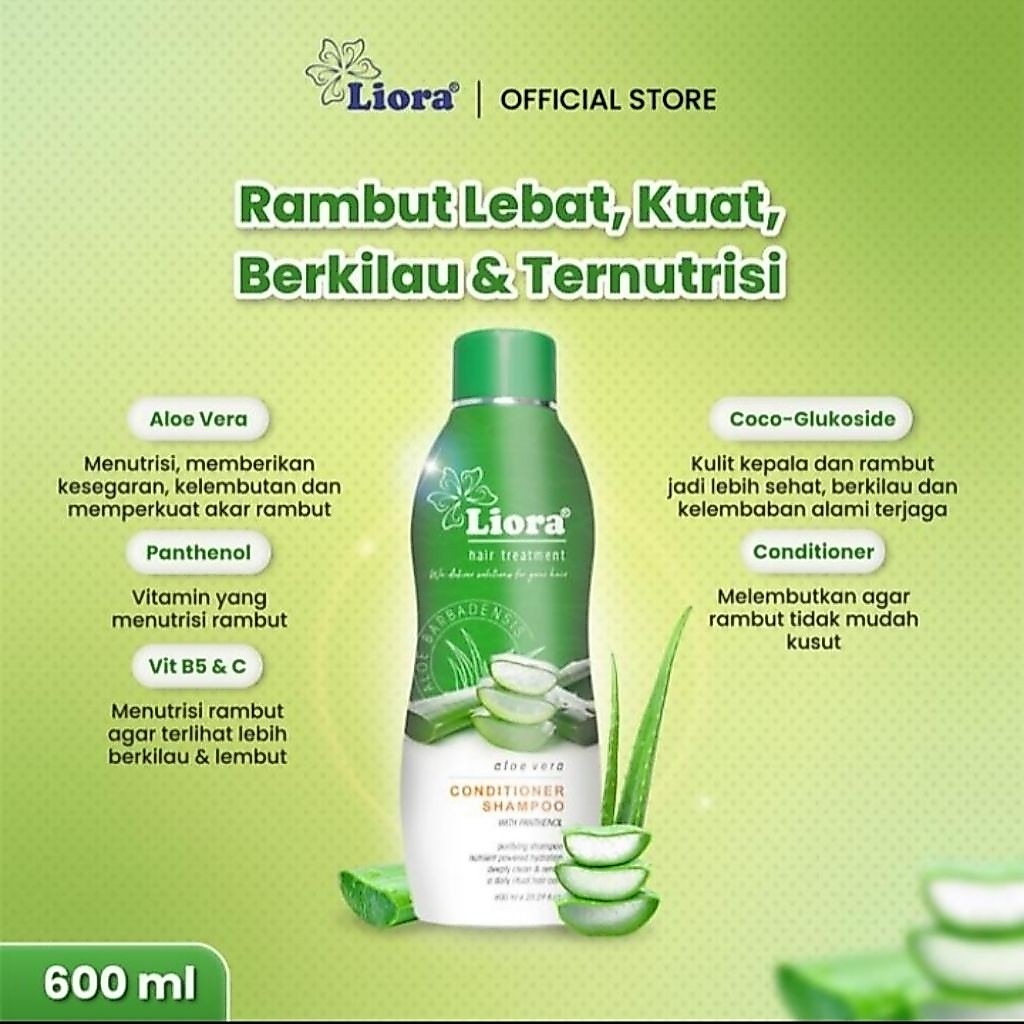 liora shampoo hair treatment aloe vera 600ml