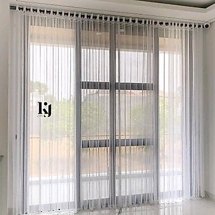VITRAS Voile Putih Polosan Premium  Kain Gorden Transparan Minimalis Sheer Curtain Putih Elegan