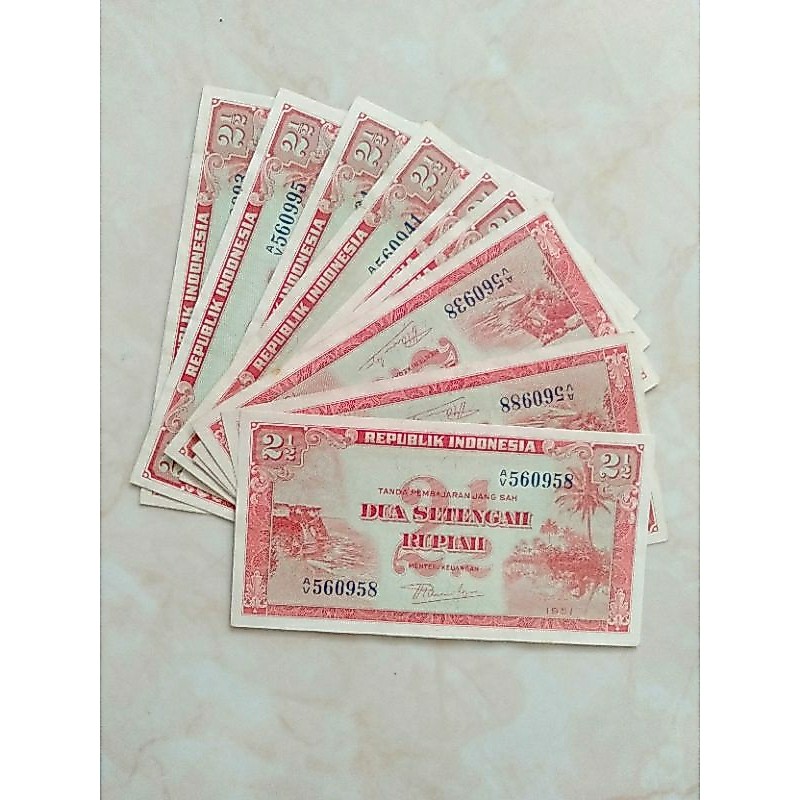 2.5 atau dua setengah rupiah pemandangan thn 1951/1953 langka kondisi bagus utuh spt foto