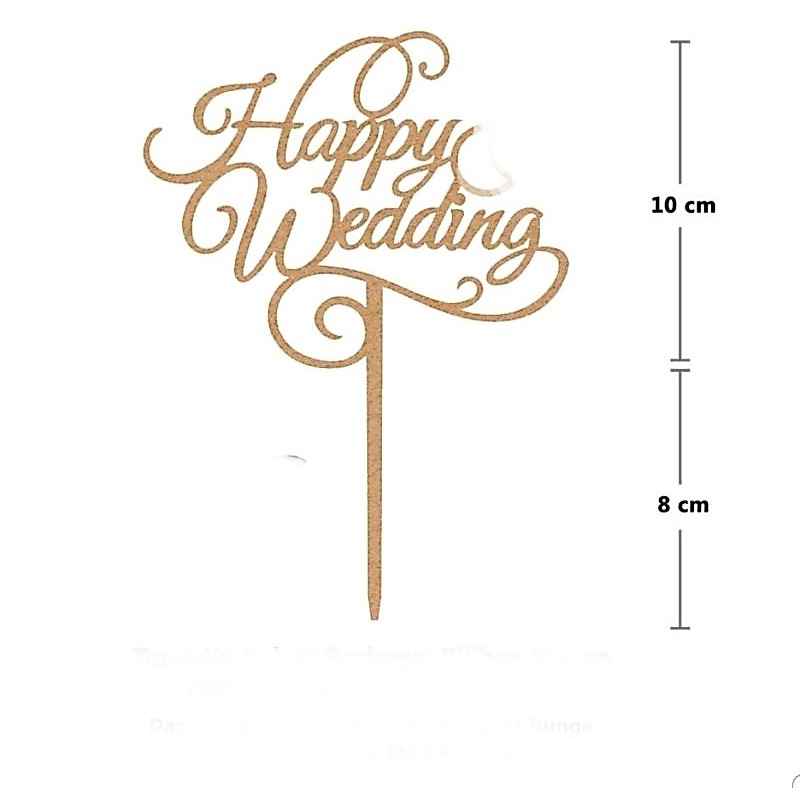 TOPPER Happy Wedding | AKRILIK ACRYLIC HAPPY WEDDING Cake Topper Wedding
