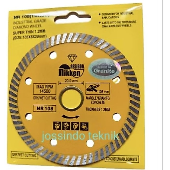 nikken resibon diamond wheel turbo super thin  / pisau potong granite turbo nikken resibon