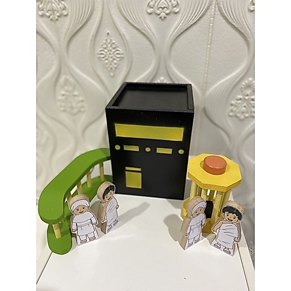 Wooden Miniatur kabah dan aksesoris/ mainan kayu kabah