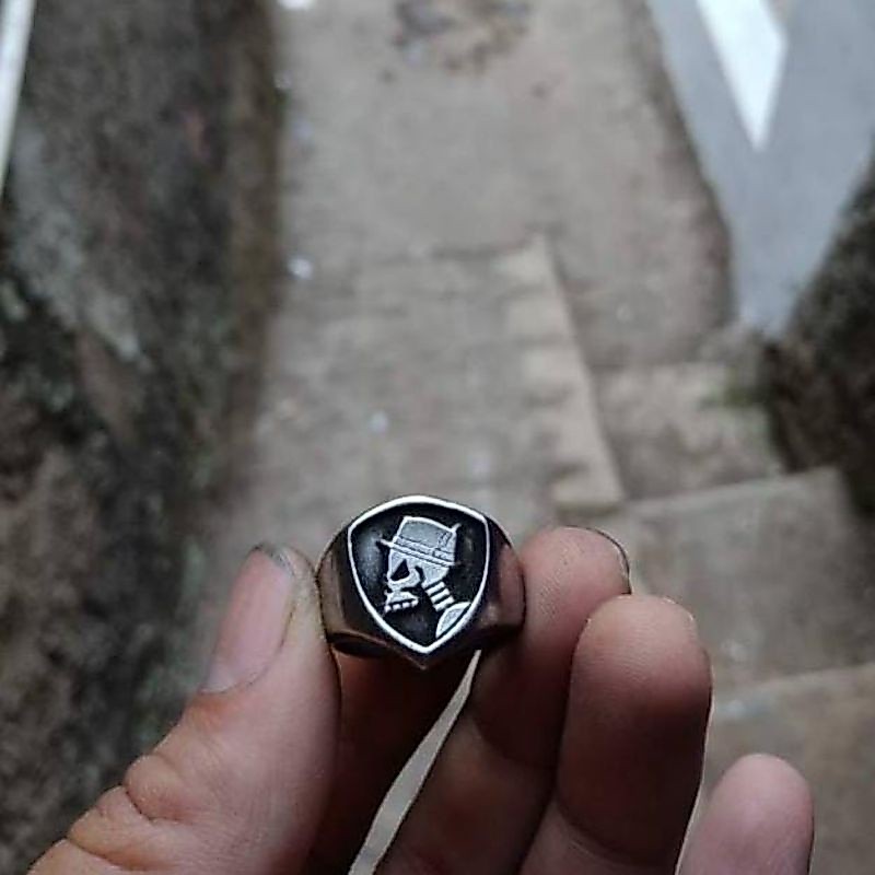 ring skull fourspeed icarus pewter handmade