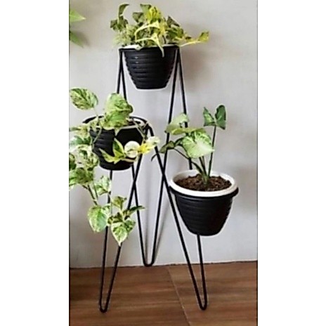 standing pot 3 in 1/rak bunga/ standing pot besi