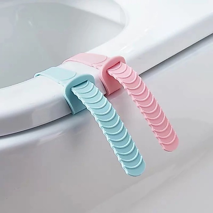 Toilet Lid Handle Lifter Alat Silikon Pengangkat Tutup Dudukan Kloset