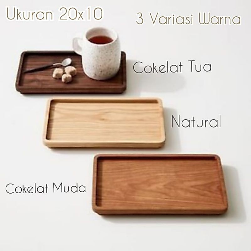 Wooden Serving Tray 20x30cm Wooden coaster tatakan piring kayu nampan