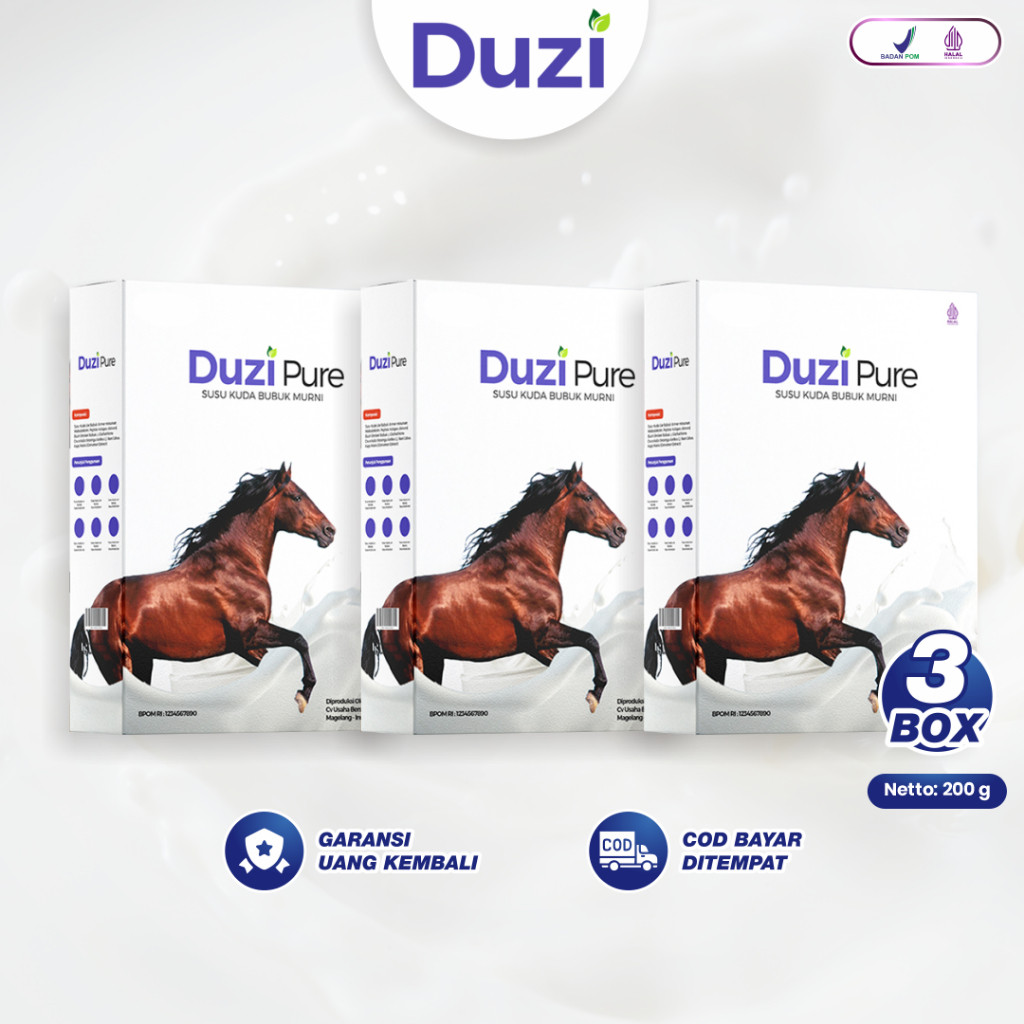Tersedia!!! Duzi Pure - Susu Kuda Lombok Bubuk 200 Gram 3 Box #Duzi Pure#Susu Kuda Duzi Pure#Susu Ku