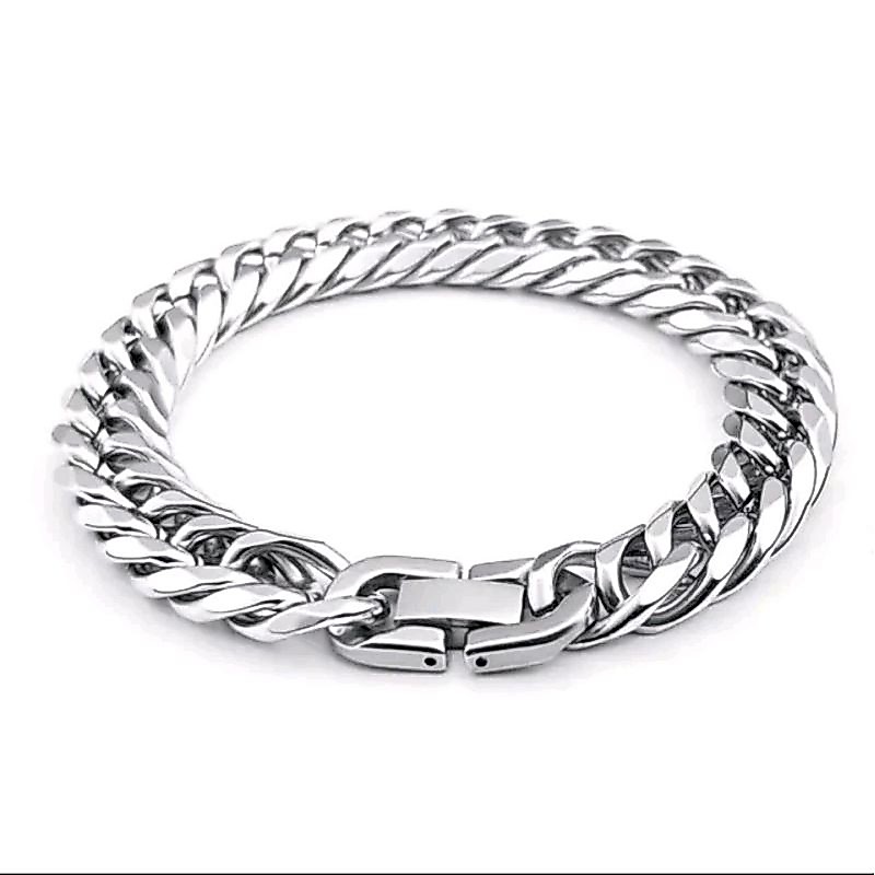 GELANG TANGAN TITANIUM RANTAI PRIA STAINLESS STYLE MODEL ANTIKARAT MODEL TERBARU
