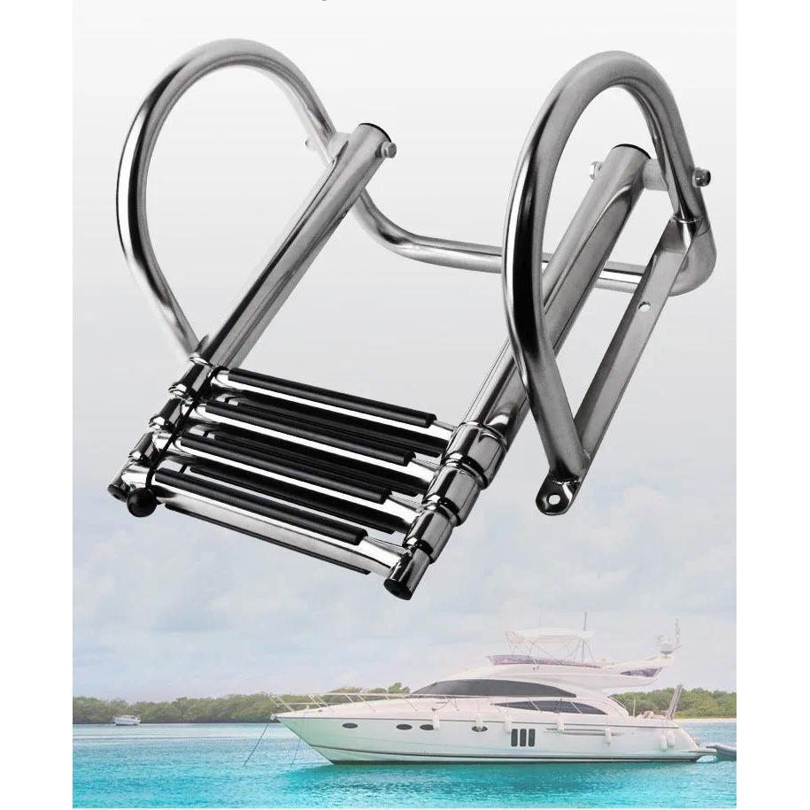 Marine Boat Swimming Pool Stainless Steel Telescopic Fog Ladder With Steps