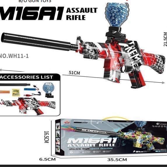Mainan Anak Tembakan Electrik M416 Mainan Bubble Water Blaster Gel