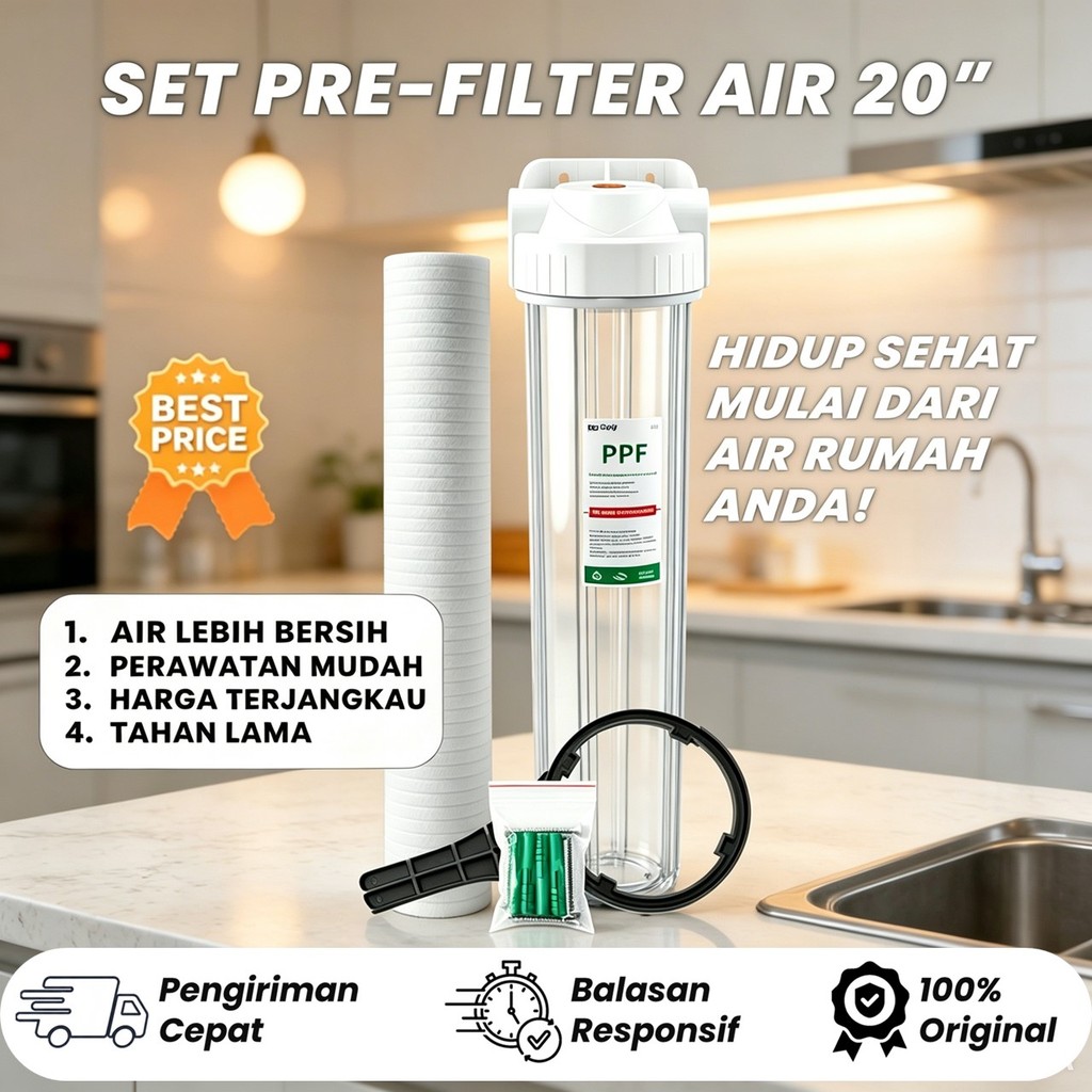 Housing Filter Air 20" / Water Filter Housing 20" -  Clear, 1/2 inch
