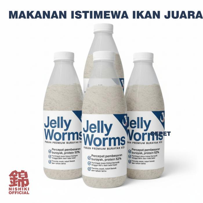 Pakan Burayak Anakan Ikan Larva Cupang Guppy Chana Goldfish Louhan Jelly Worms 250 gr Ikan Kecil