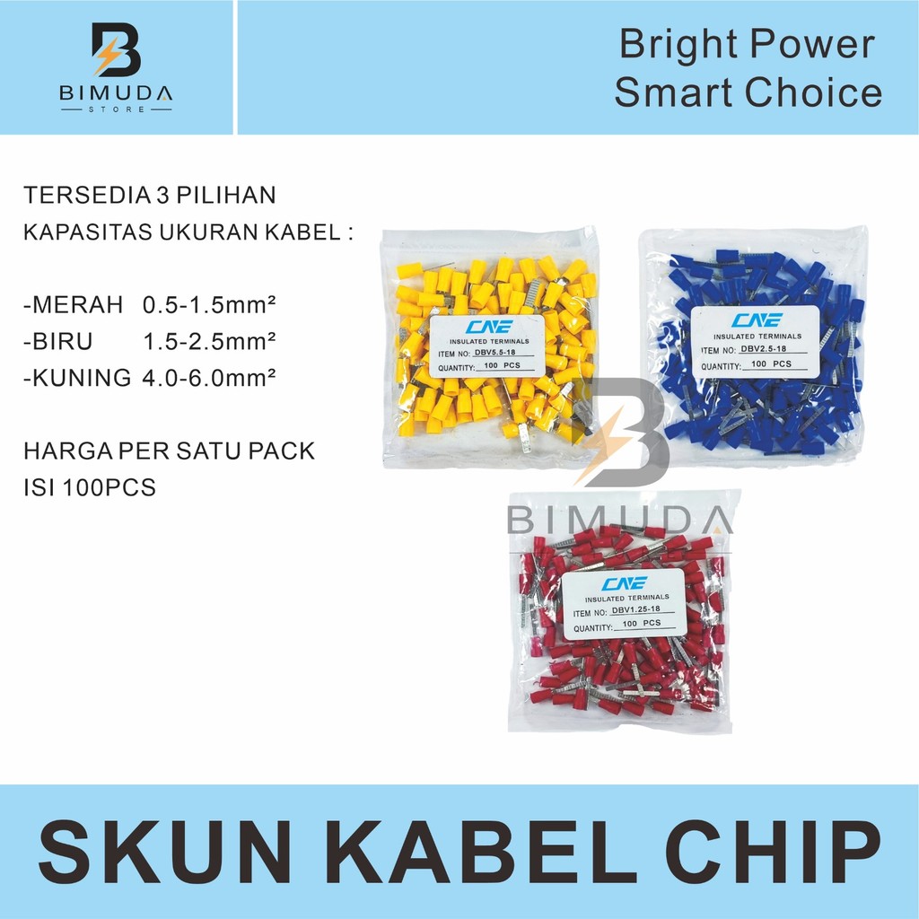 DBV SKUN KABEL CHIP MERAH, BIRU, KUNING