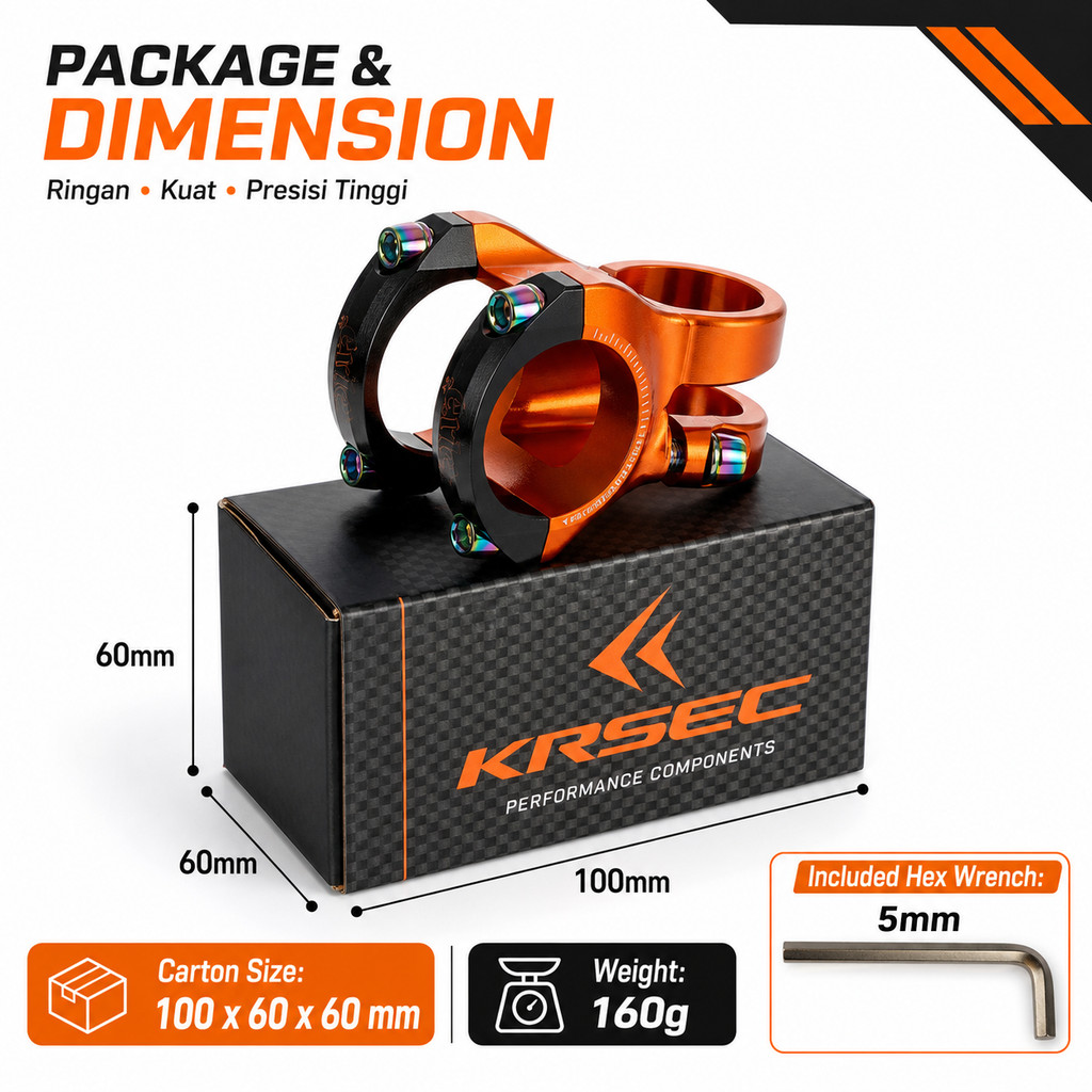 Stem Pendek KRSEC Hassns Exile 31.8 x 40 mm clamp 31.8 Sepeda MTB Enduro Downhill