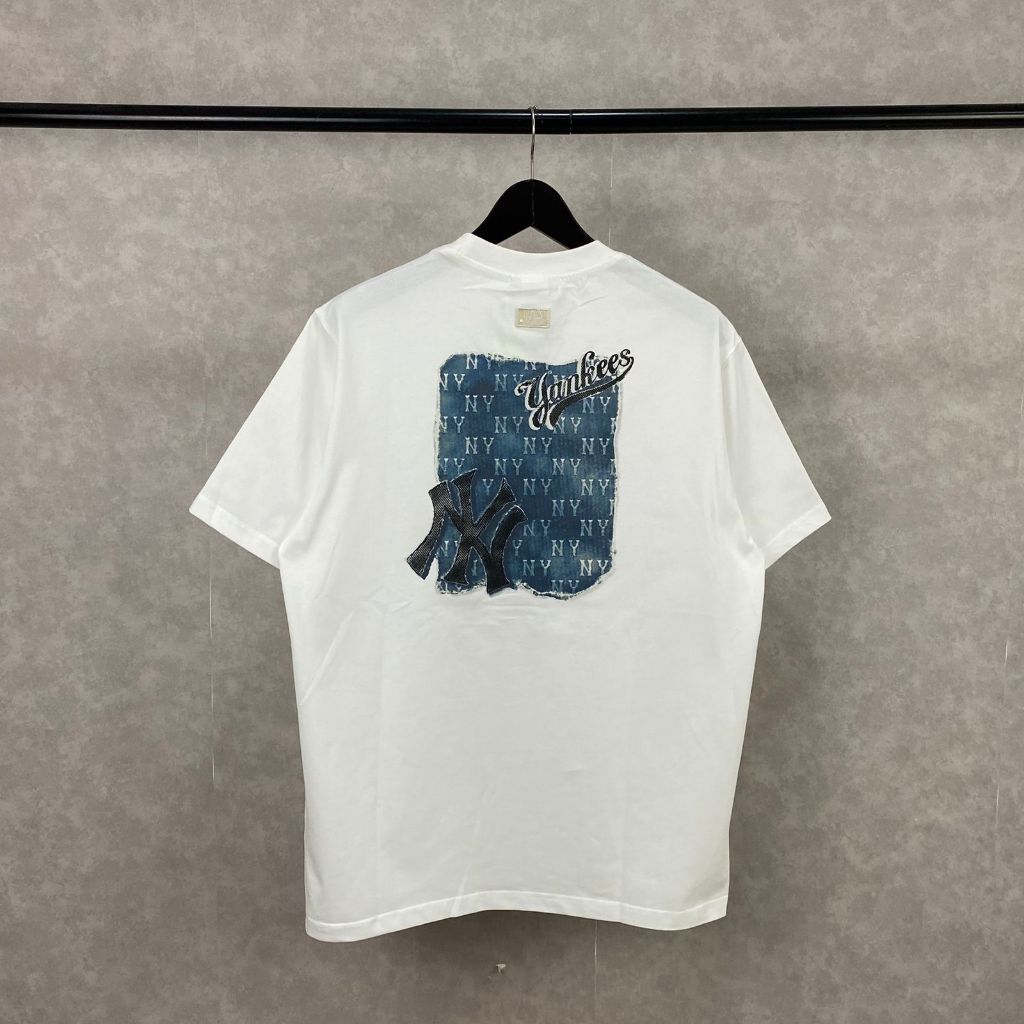[NEW ARRIVAL] Baju Kaos Atasan Unisex MLB -26 Boston & NY Monogram Full Print Oversize T-Shirt Full 