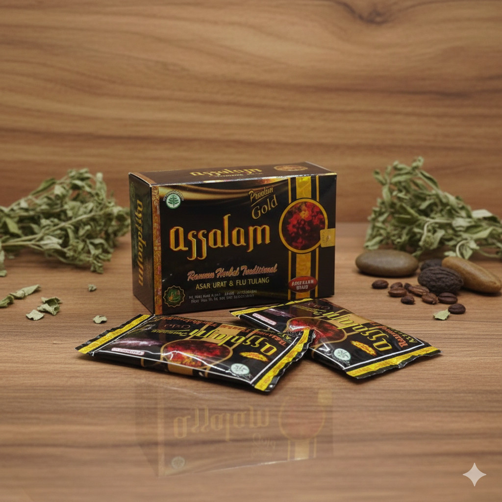 Kapsul ASSALAM GOLD Obat herbal asam urat dan flu tulang amenashop1