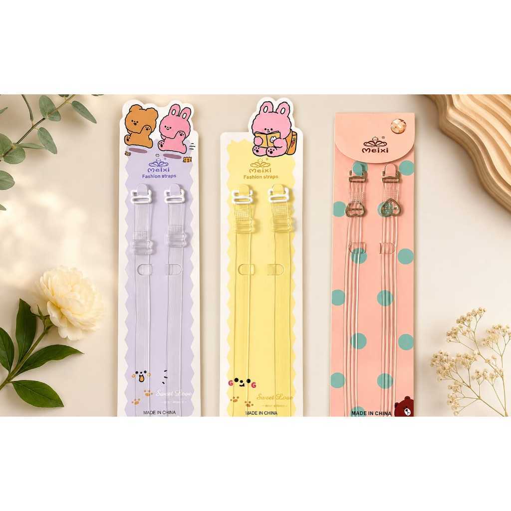 NN Tali BH Transparan Premium Wanita | Adjustable Fashion Bra Strap Cute Design | Strap BH BH