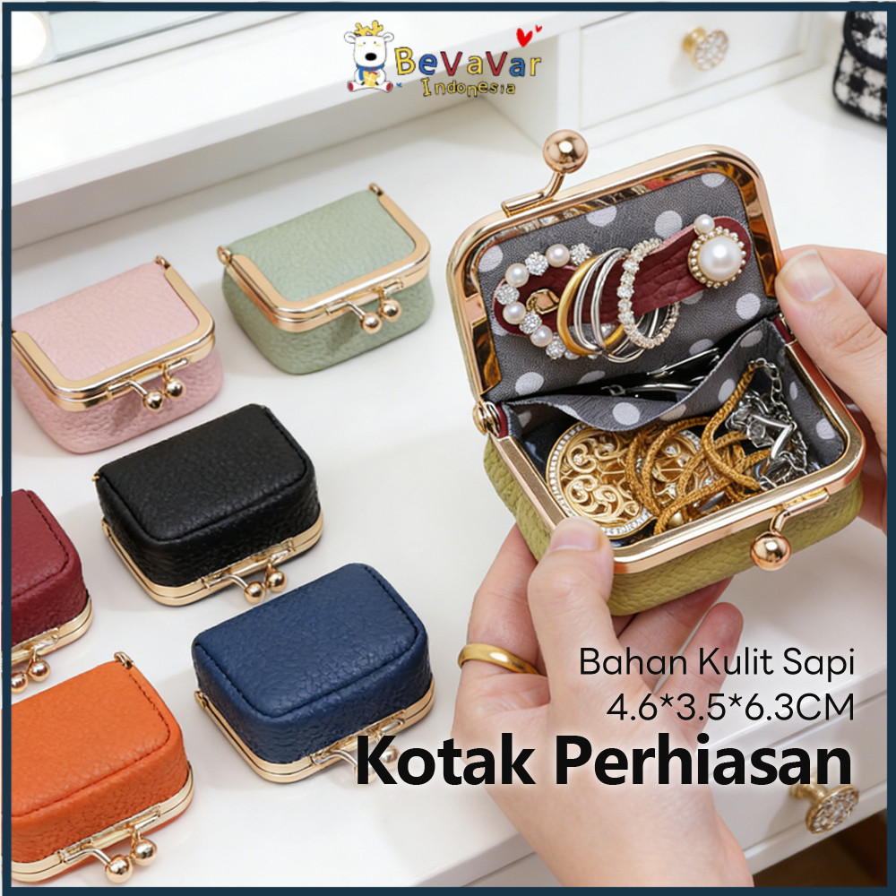 BEVAVAR Dompet Koin Dan Kunci Tekan Dompet Koin Wanita Mini Tas Koin Penyimpanan Perhiasan