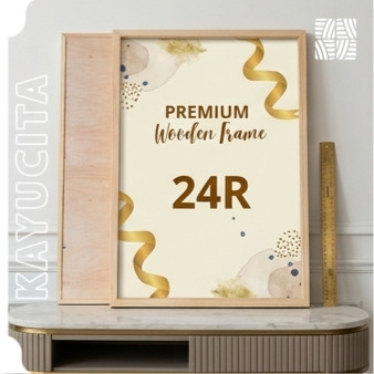 Bingkai Foto Kayu 24R Frame Foto Bingkai Kayu Ukuran 24R 60.9 x 80 cm Bingkai Kayu Pinus Alami