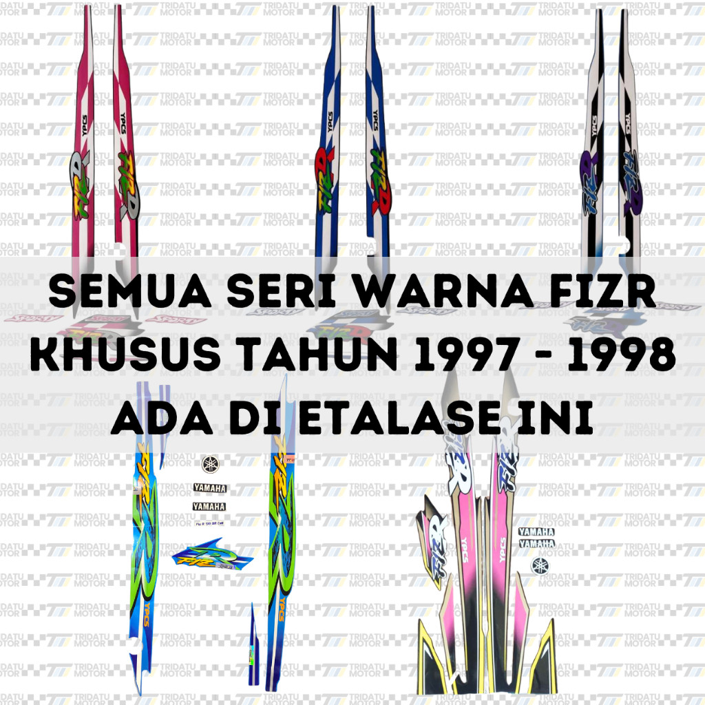 STRIPING F1ZR 1997 1998 BERLAMINASI KUALITAS ORIGINAL STICKER FIZR 1997 1998 HITAM BIRU PINK