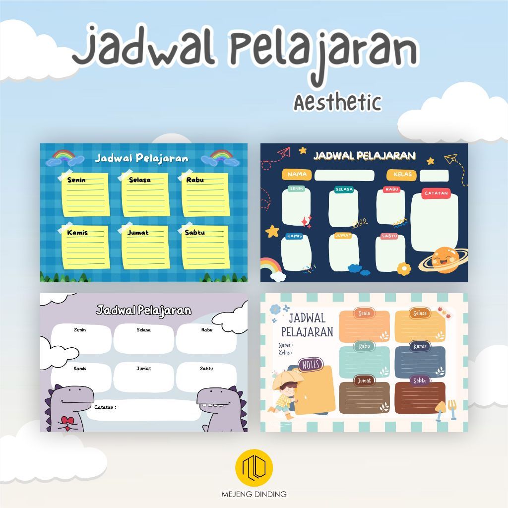 JADWAL PELAJARAN CUSTOM / JADWAL PELAJARAN AESTHETIC / POSTER PELAJARAN BEST SELLER / POSTER SEKOLAH