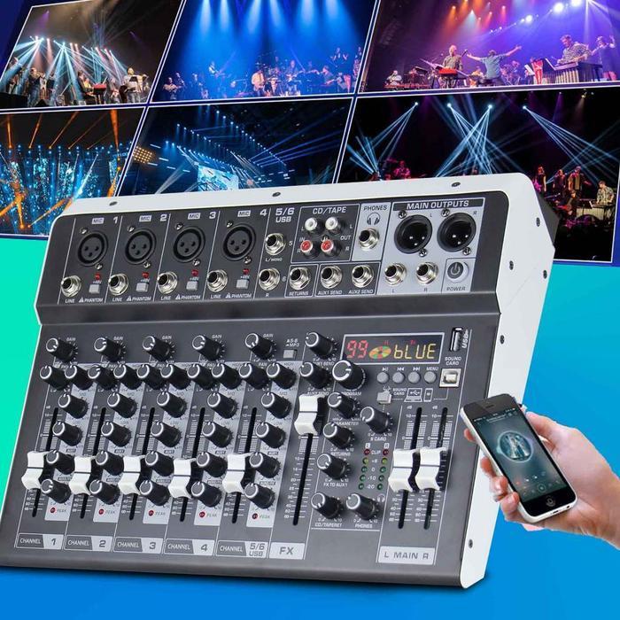 MOREFAND AUDIO Mixer 4 chanel /mixer audio/mixer 4 chanel termurah /mixer mini/ Amplifier Bluetooth 