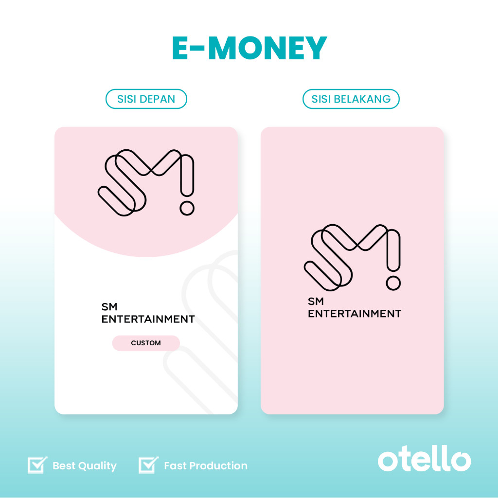 Kartu eMoney Custom Nama Agency SM BigHit JYP HYBE Entertainment Merchandise KPOP e-Money Card eToll
