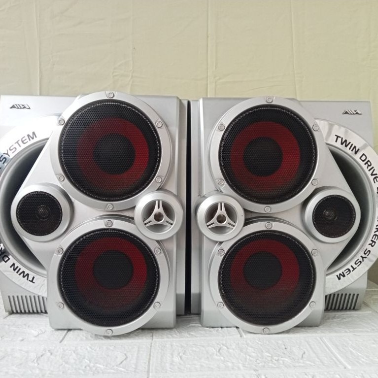 speaker pasif aiwa sony. twin drive 4 speaker