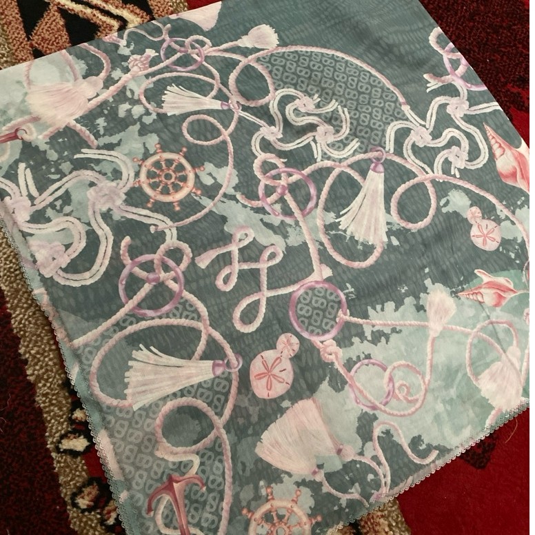 Preloved buttonscarves nautical tidak ada box