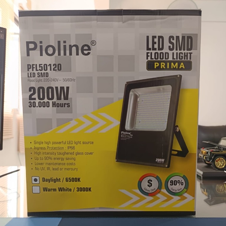 Pioline LED SMD Flood Light / Lampu Sorot Prima 100W 200W 300W Daylight