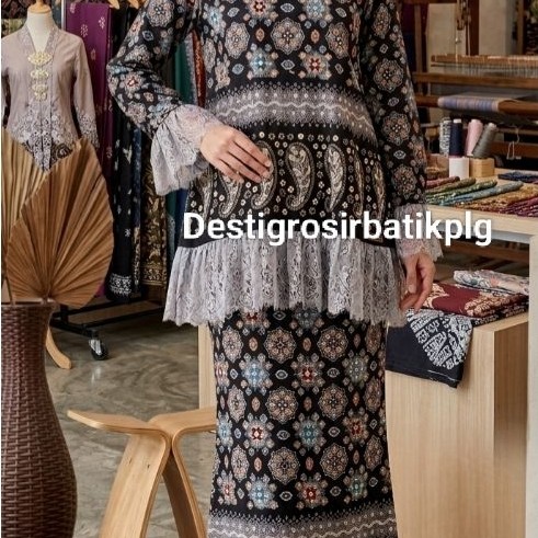 setelan jumputan Dolby+renda brokat