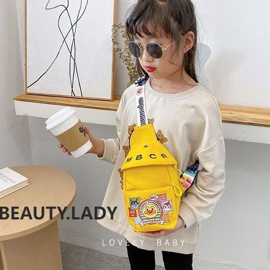BAO061 Sling Bag Anpanman - Tas Anak Lucu Motif Anpanman - Tas Sling Bag Lucu Import Terbaru Unisex 