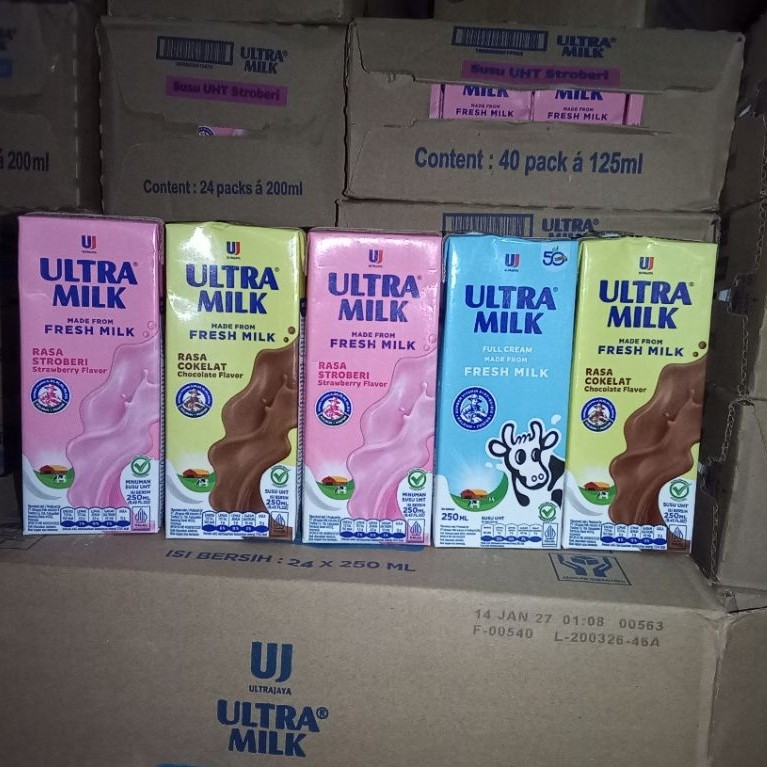 SUSU ULTRA ULTRAMILK 250ML Susu UHT Satu Dus 24Pcs