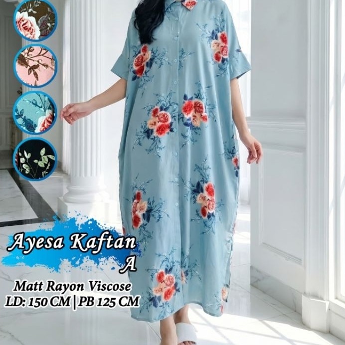 Daster/Dress Rayon Viscose Ayesa Kaftan Poetri Collection