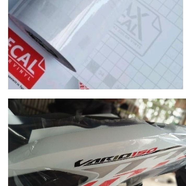 Skotlet Putih Transparan bening glossy Stiker Motor mobil Laptop
