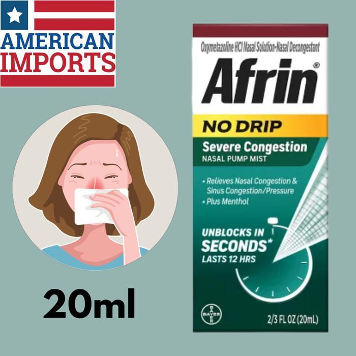 New [Ori Usa] Afrin No-Drip Severe Congestion Nasal Spray - 20Ml