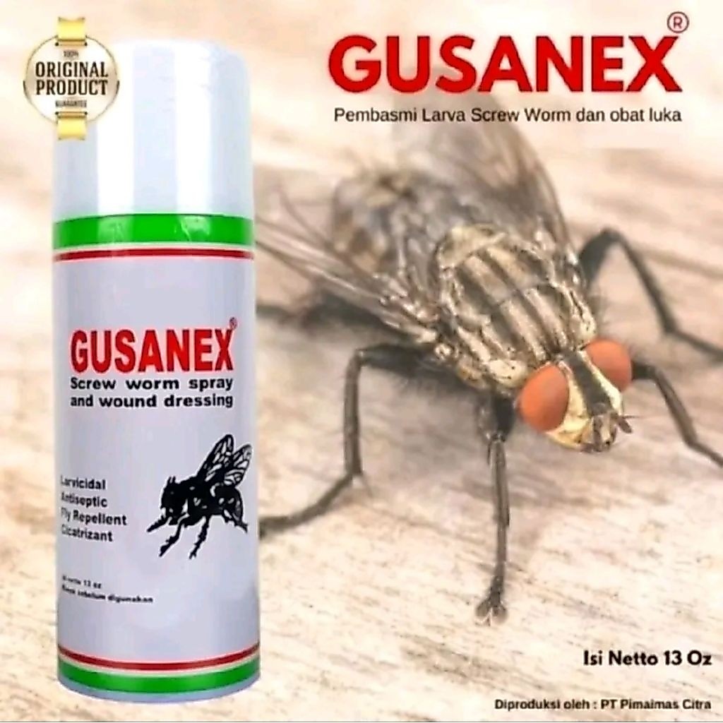 GUSANEX SPRAY 13 OZ ORIGINAL OBAT LUKA PADA HEWAN TERNAK SAPI KAMBING DLL