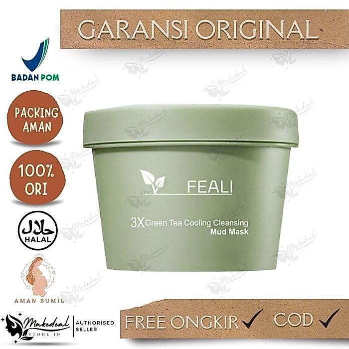Feali Green Tea Clay Mask - Masker Wajah Pore Clean Clay Mask