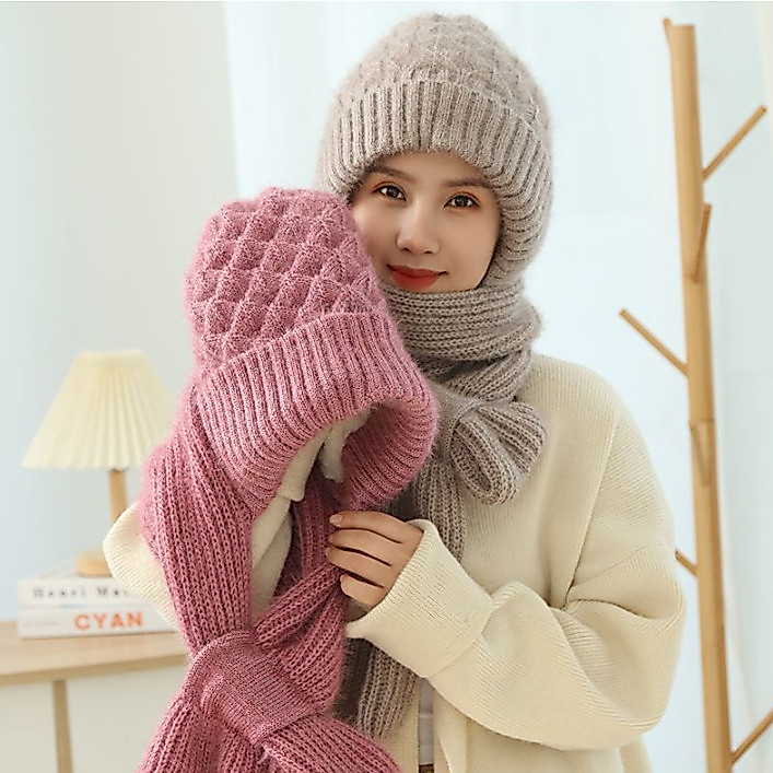 Topi Kupluk Syal Wanita Musim Dingin Bisa Jadi Hijab