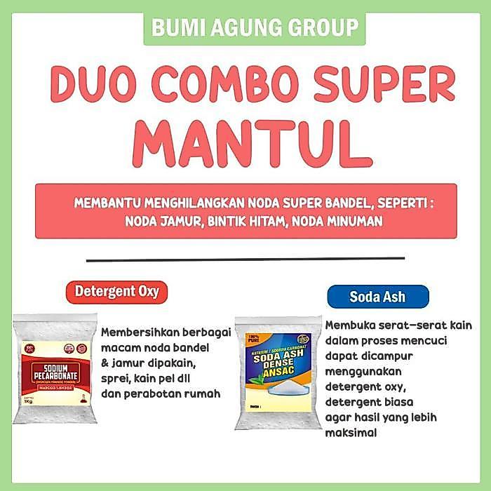 "New" ANSAC Soda Ash Dense 1 KG 99.2% Pure Sodium Carbonate Bahan Kimia Industri Kaca Deterjen Sabun