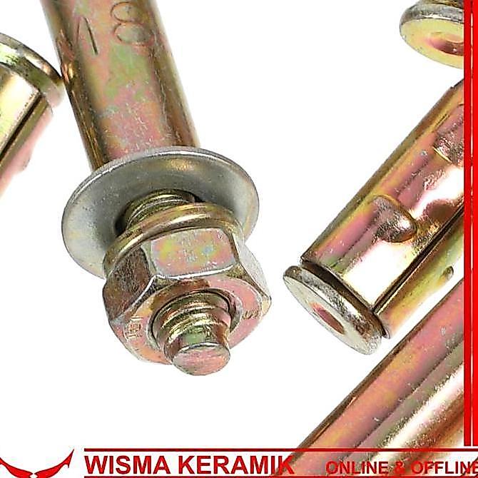 10pcs Dinabolt Dynabolt M10 heavy duty Sekrup skrup dynabolt ukuran M10x50 M10x60 M10x70