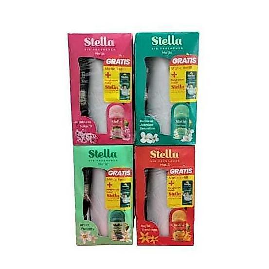 Stella Air Freshener Matic Gratis Matic Refill + Pengharum Mobil Stella Hang N Flip 160+65ml penghar