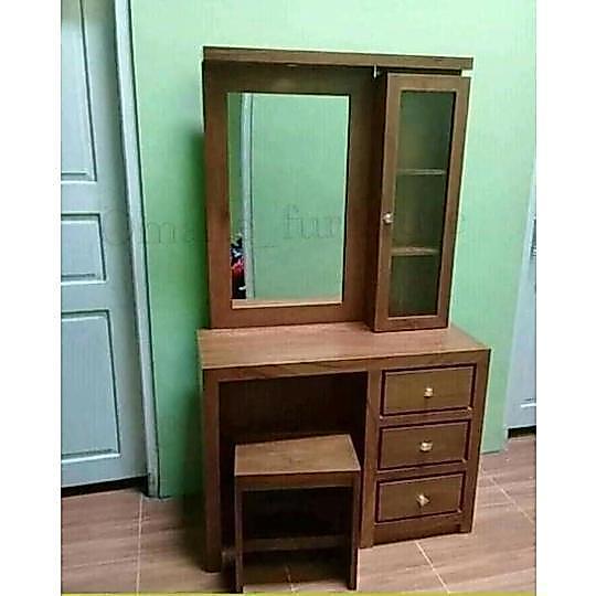 Meja Rias Lampu Tolet Kayu Jati Modern - siap pakai