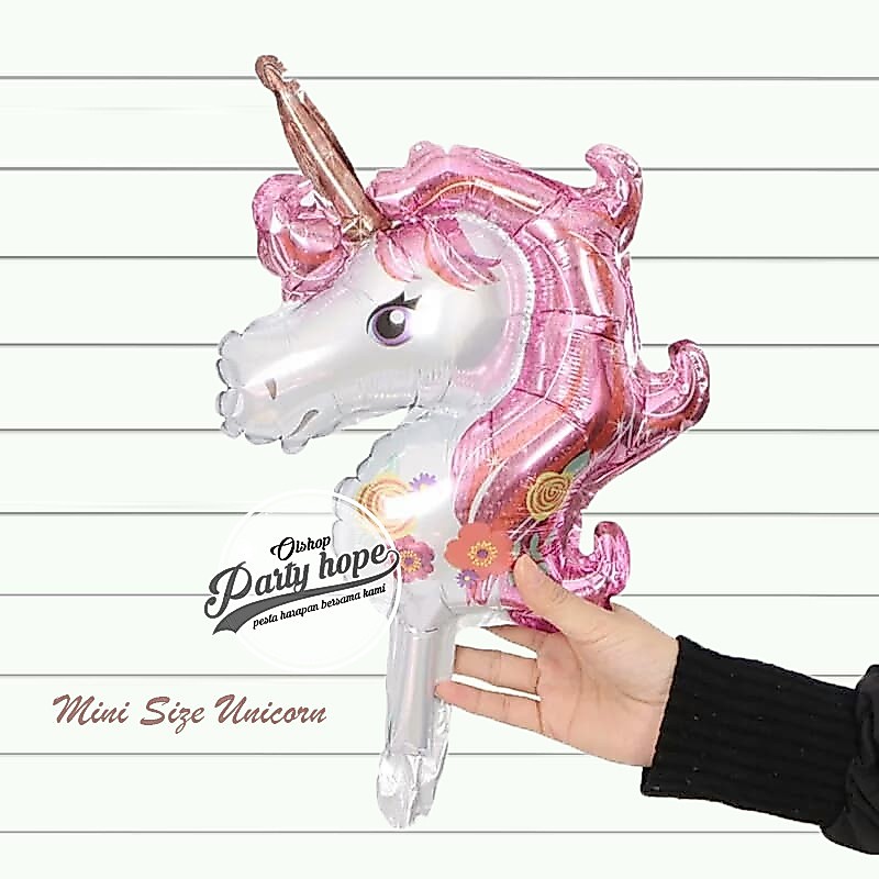 balon foil unicorn pink mini / balon unicorn / balon karakter unicorn